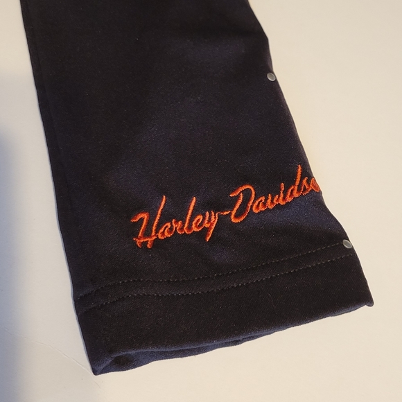 Harley Davidson Long Sleeve Embellished Black Top - Picture 5 of 7